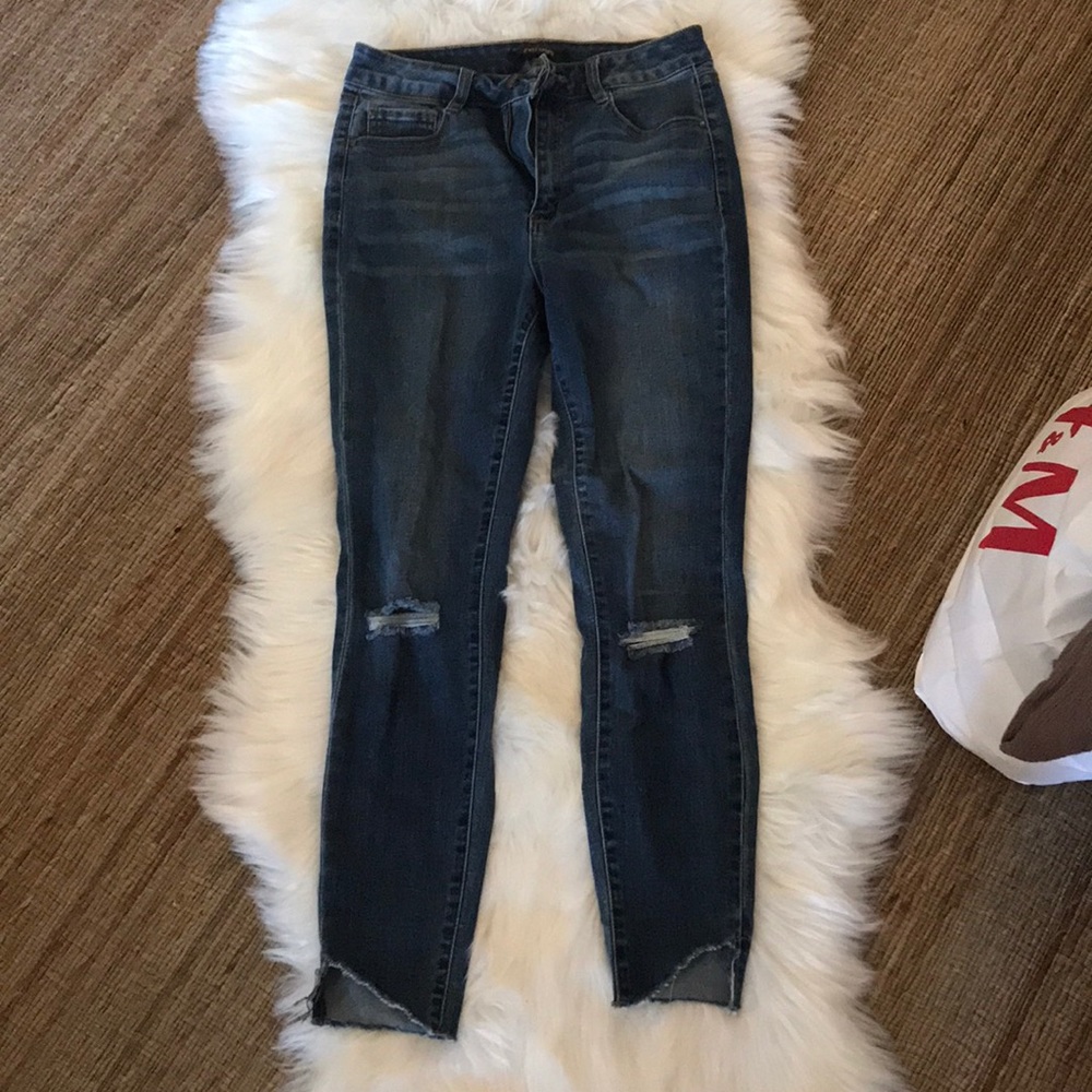 Refuge distressed high waist skinny jeans